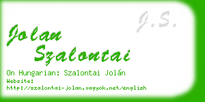jolan szalontai business card